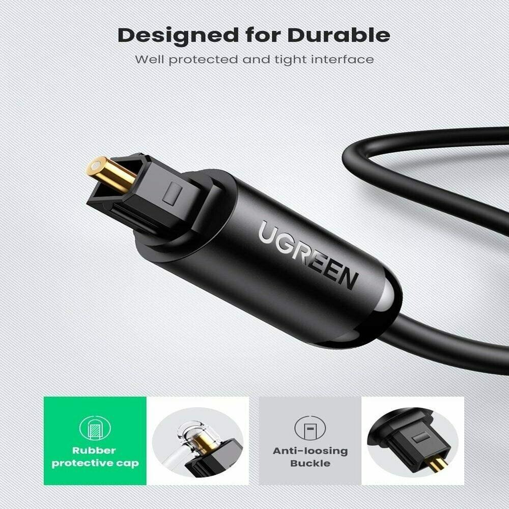 Ugreen AV122 Toslink Optical Audio Cable 1m (Black)-70890 - Image 2