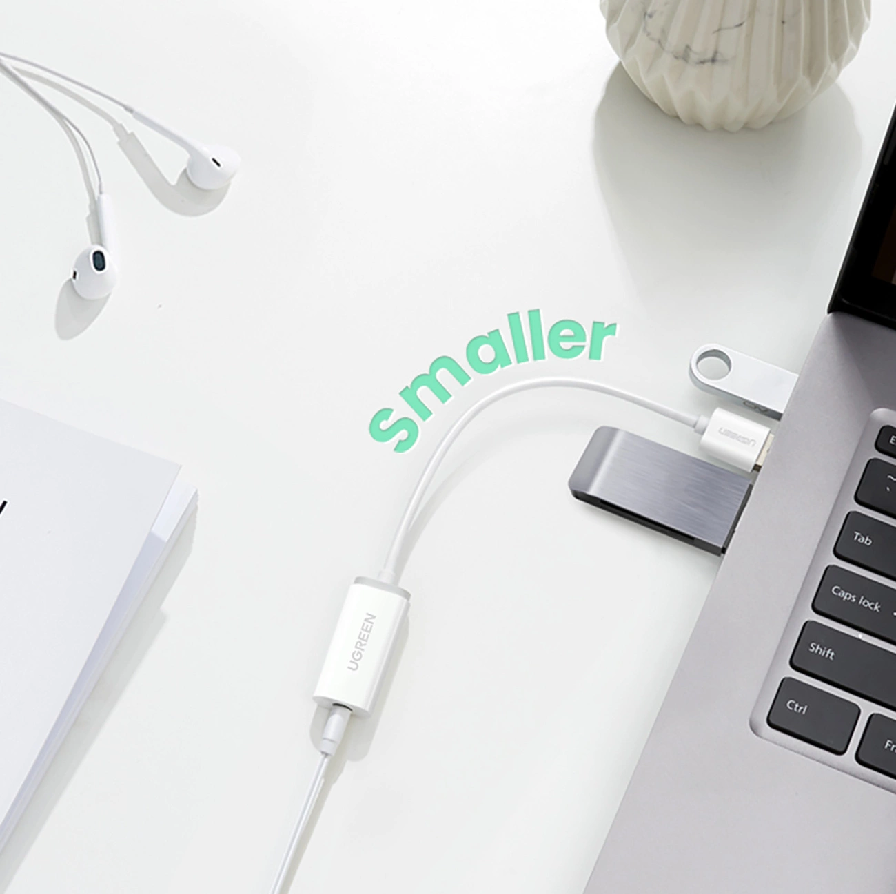 UGREEN US288 USB-A 2.0 to USB-C Cable Nickel Plating Aluminum Braid 1m (White)-60131 - Image 11