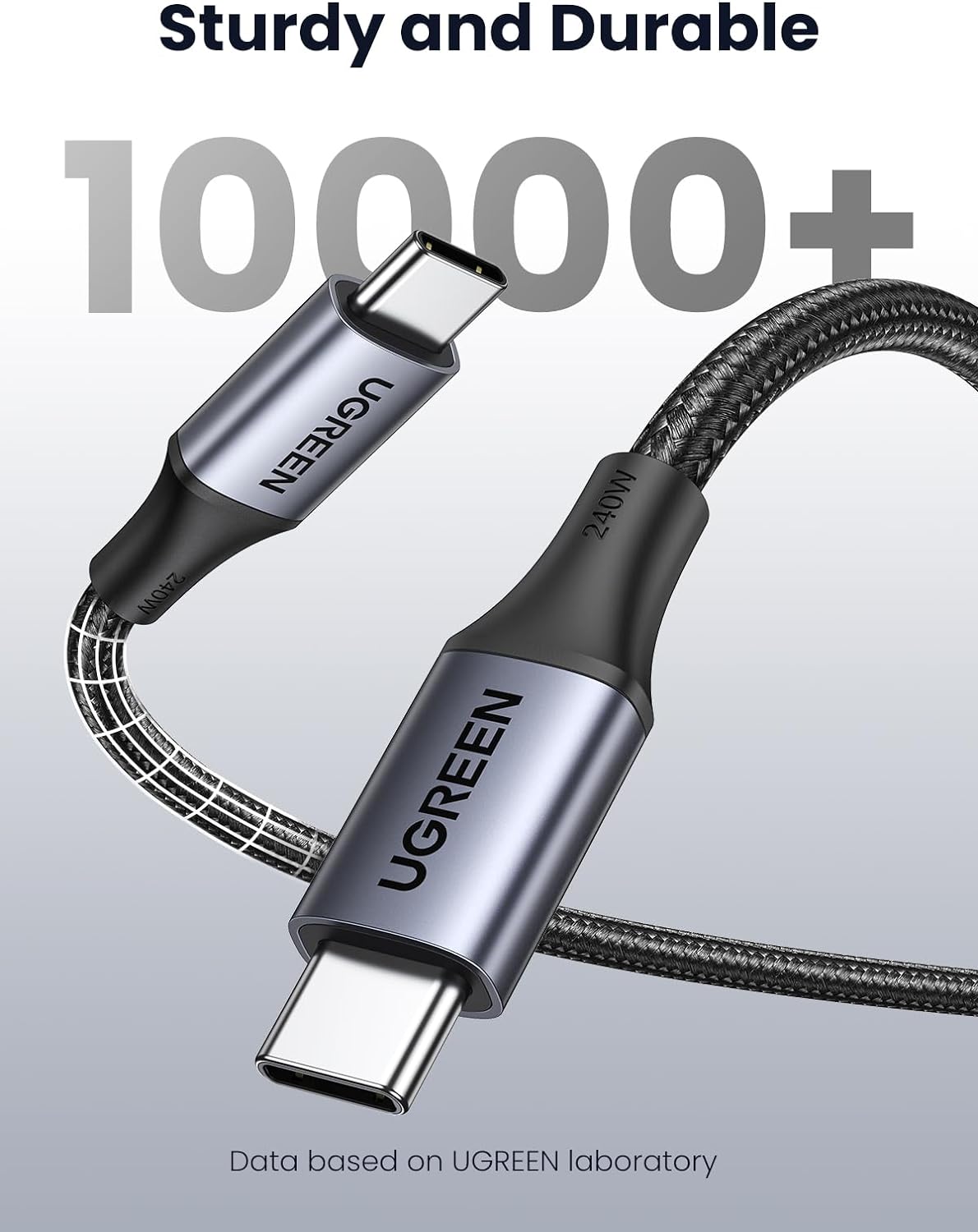UGREEN US535 USB-C to USB-C PD Fast Charging Cable 5A Max Space Gray 1m-15311 - Image 5