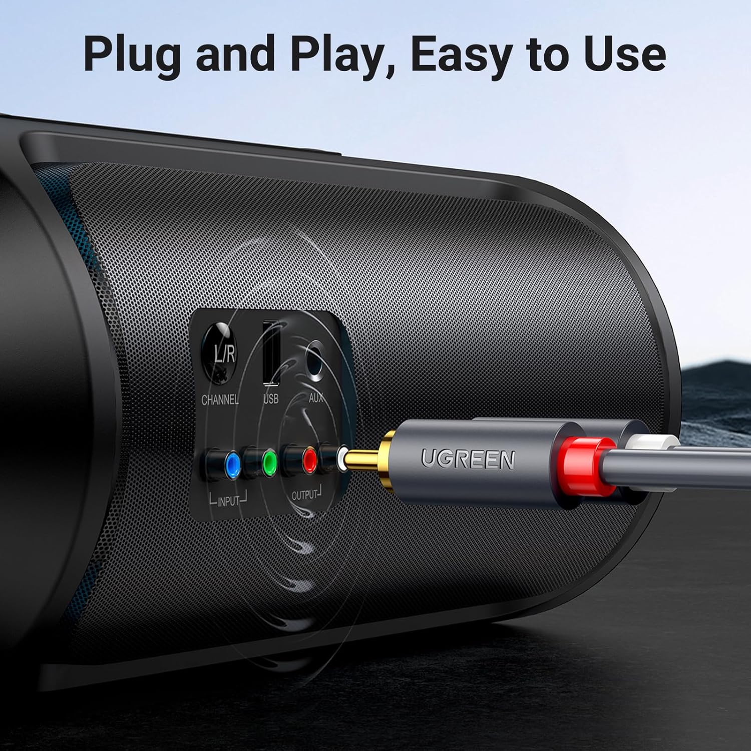 Ugreen AV104 2RCA Male to 2RCA Male Cable 1m (Black)-30747 - Image 5