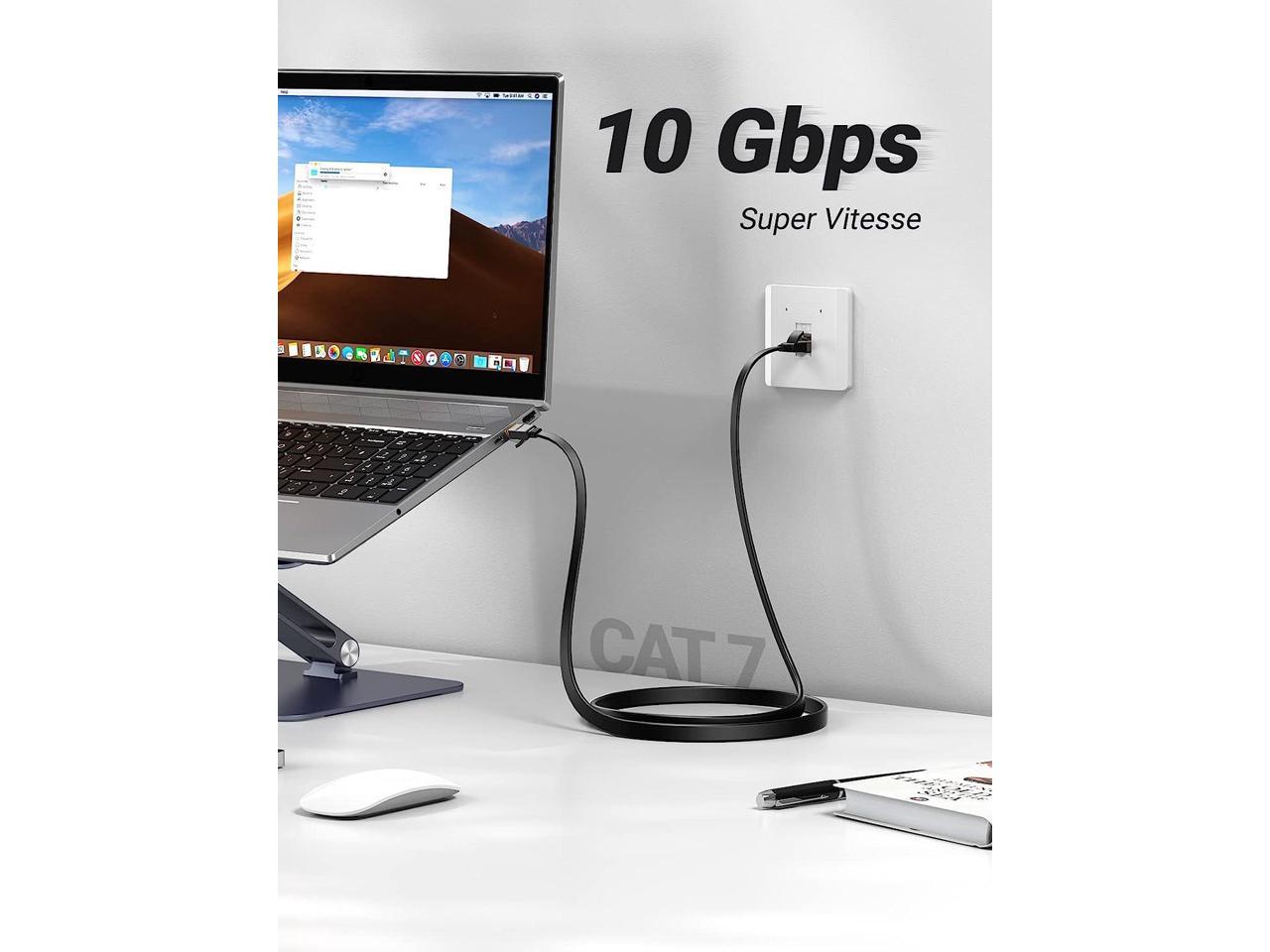 UGREEN NW106 Cat 7 U/FTP Lan Cable Flat Design 1m (Black)-11260 - Image 2