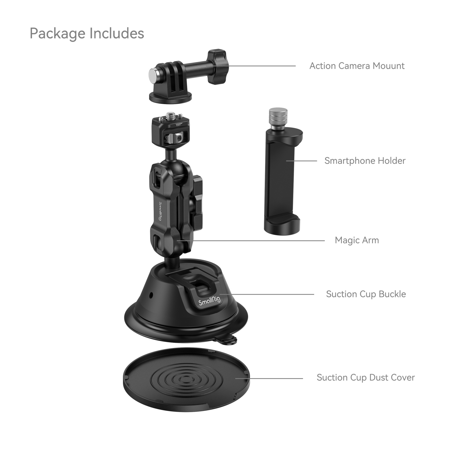 SmallRig Brand Portable Suction Cup Mount Support Kit for Action Cameras/Mobile Phones SC-1K 4275 - Image 3