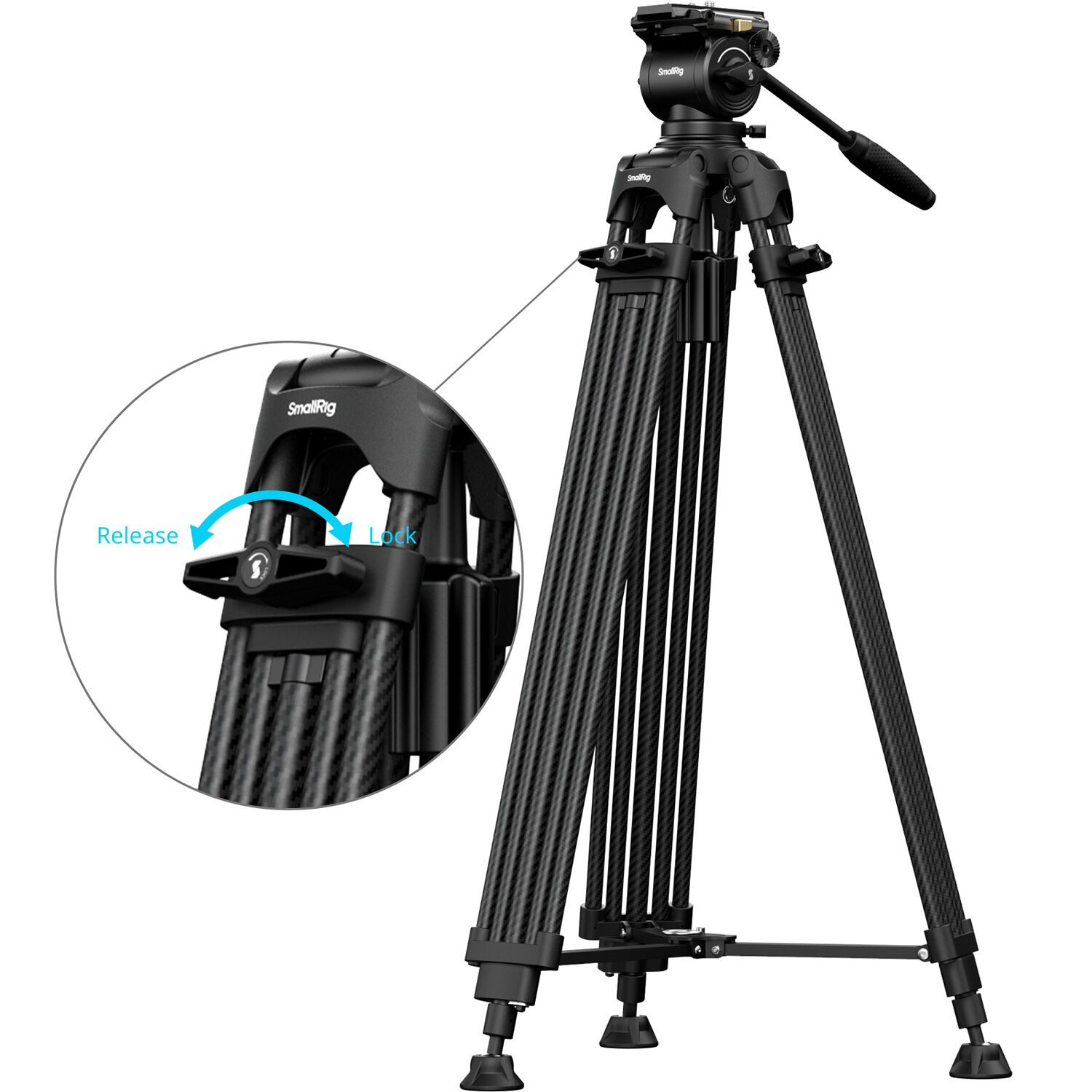 SmallRig Brand FSD14 FreeSpeed Heavy-Duty Carbon Fiber Tripod 5443 - Image 6