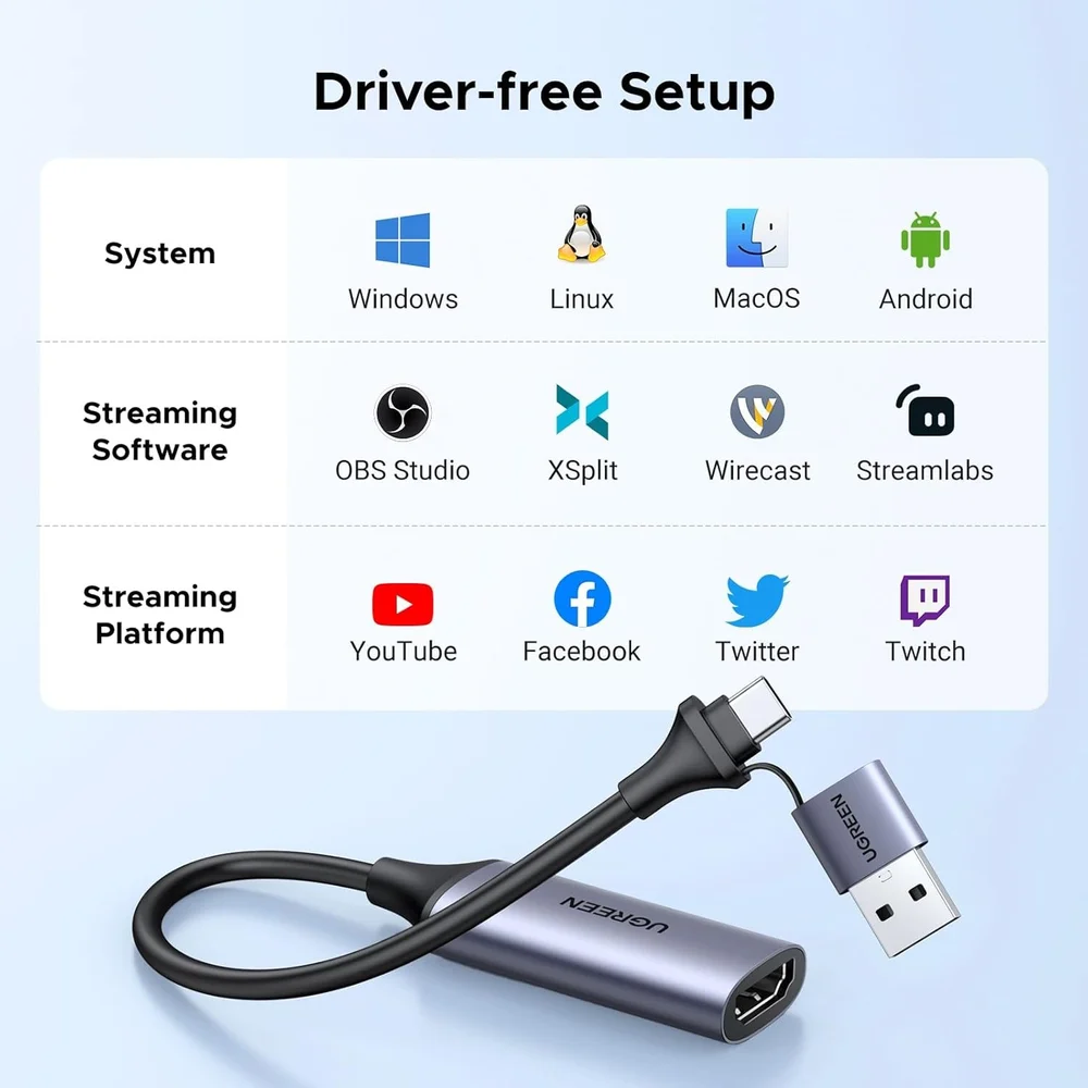 Ugreen CM489 Video Capture Card Single HDMI Input-40189 - Image 4