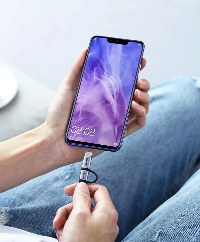 UGREEN US177 USB-A to Micro USB + USB Type-C Cable 1m (Black)-30875 - Image 9