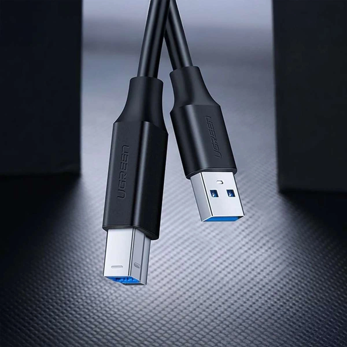 UGREEN US210 USB 3.0 AM to BM Print Cable 2m (Black)-10372 - Image 2
