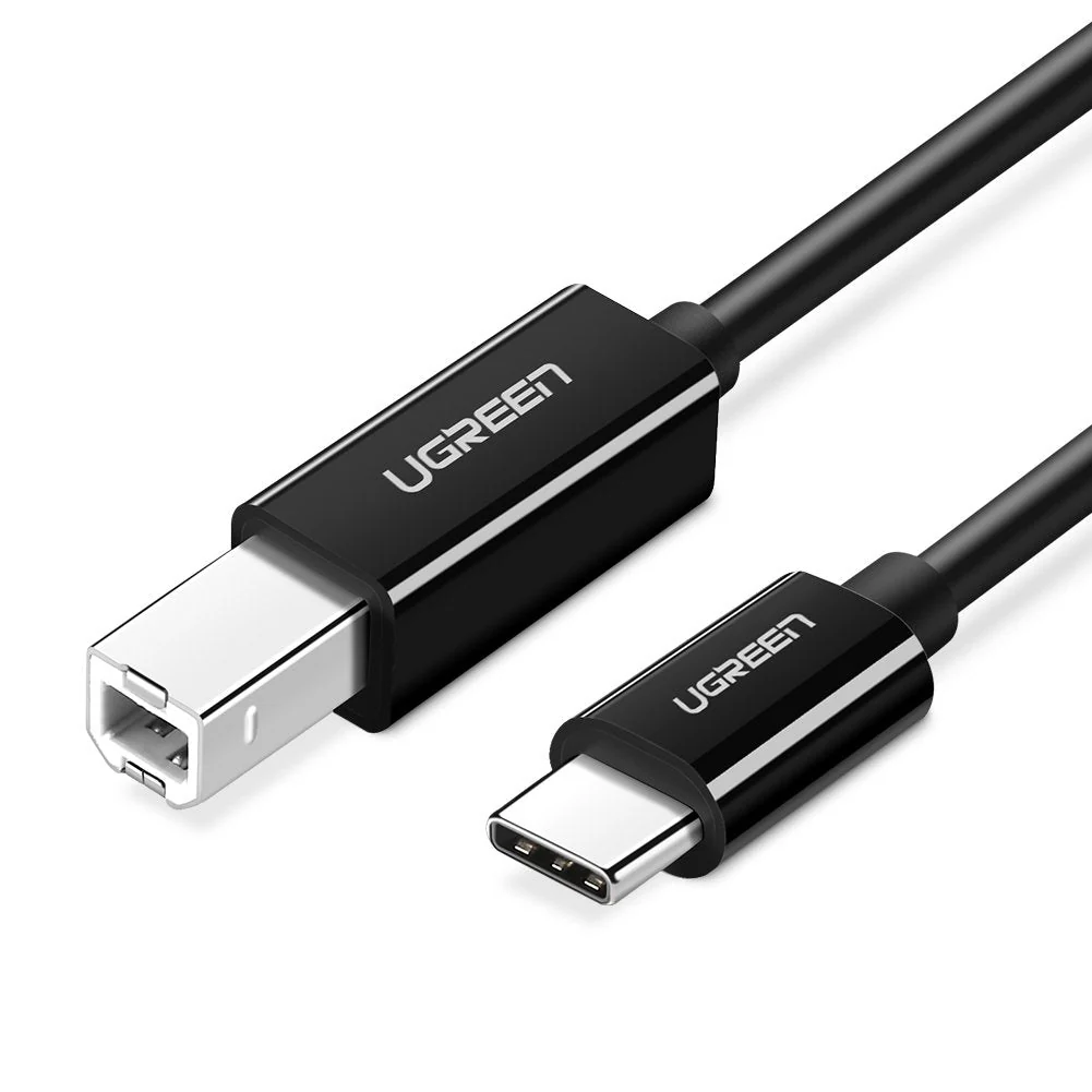 UGREEN US241 USB-C Male to USB-B 2.0 Male Printer Cable ABS Plastic Case 1m (Black)-80811 - Image 1