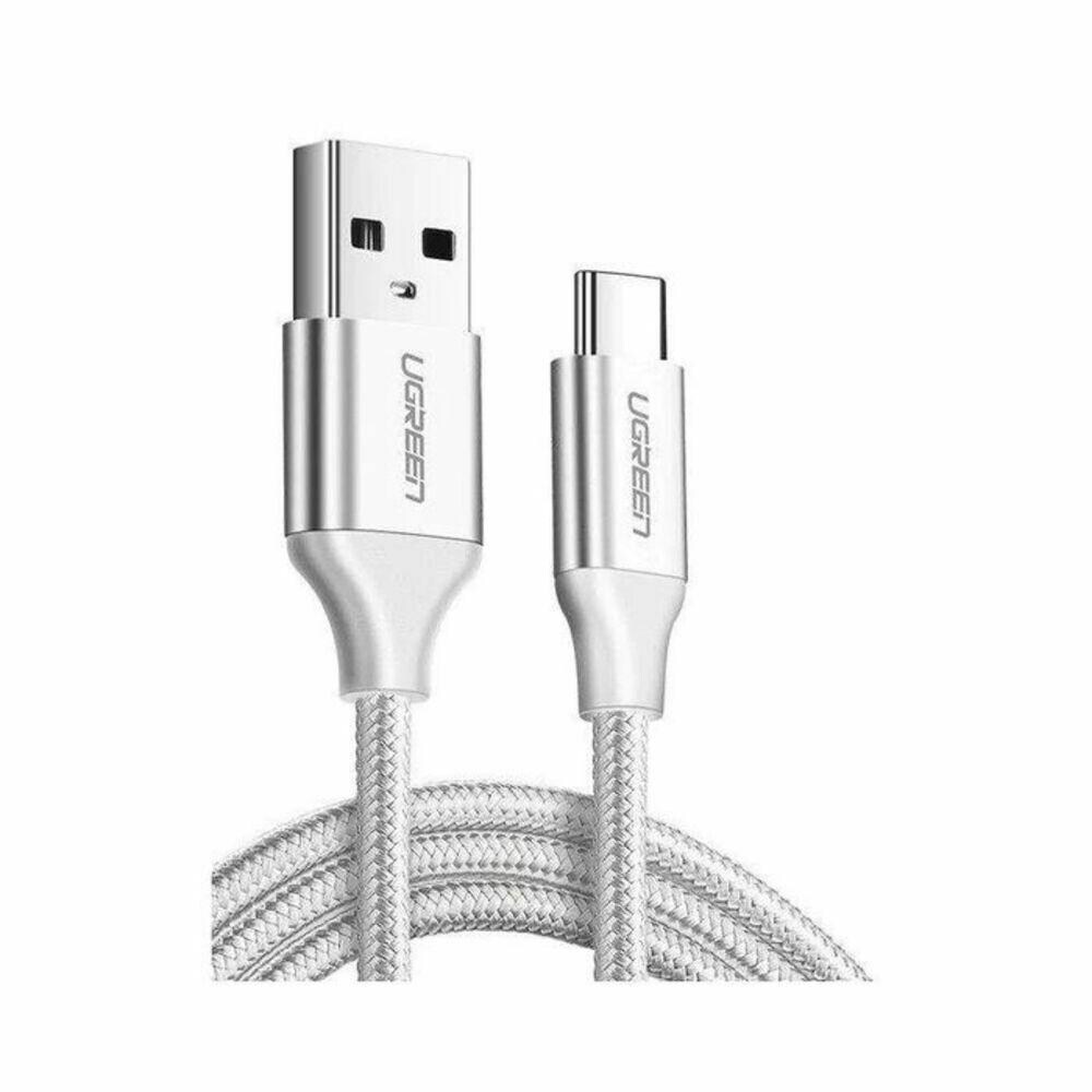 Ugreen US287 USB-A 2.0 to USB-C Cable Nickel Plating 2m (White)-60123 - Image 1