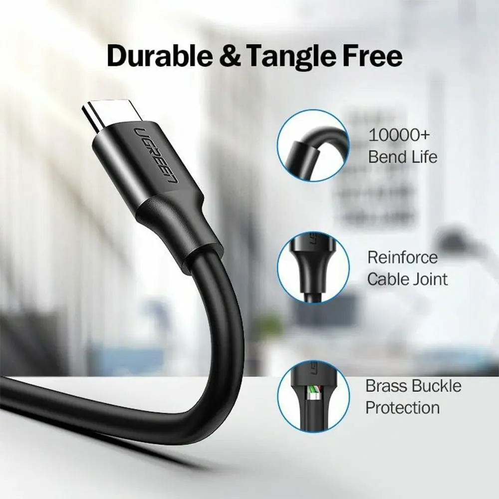 Ugreen US184 USB 3.0 A Male to Type C Male Cable Nickel Plating 1.5m (black)-20883 - Image 3