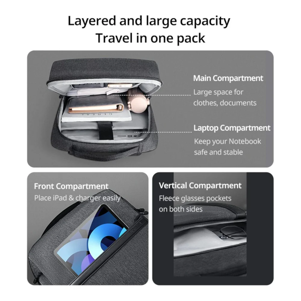 UGREEN LP664 Laptop Backpack B02 Dark Grey (Up to 15.6 inches)-90798 - Image 3