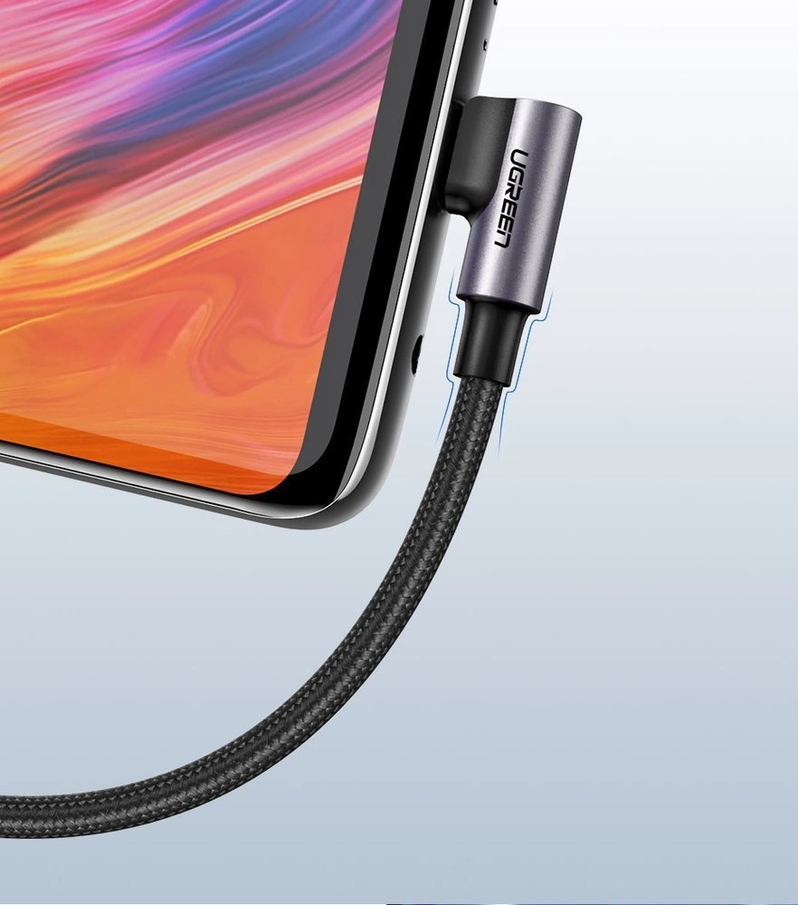 UGREEN US284 Right Angle USB-A to USB-C Cable 3m (Space Gray)-70255 - Image 7