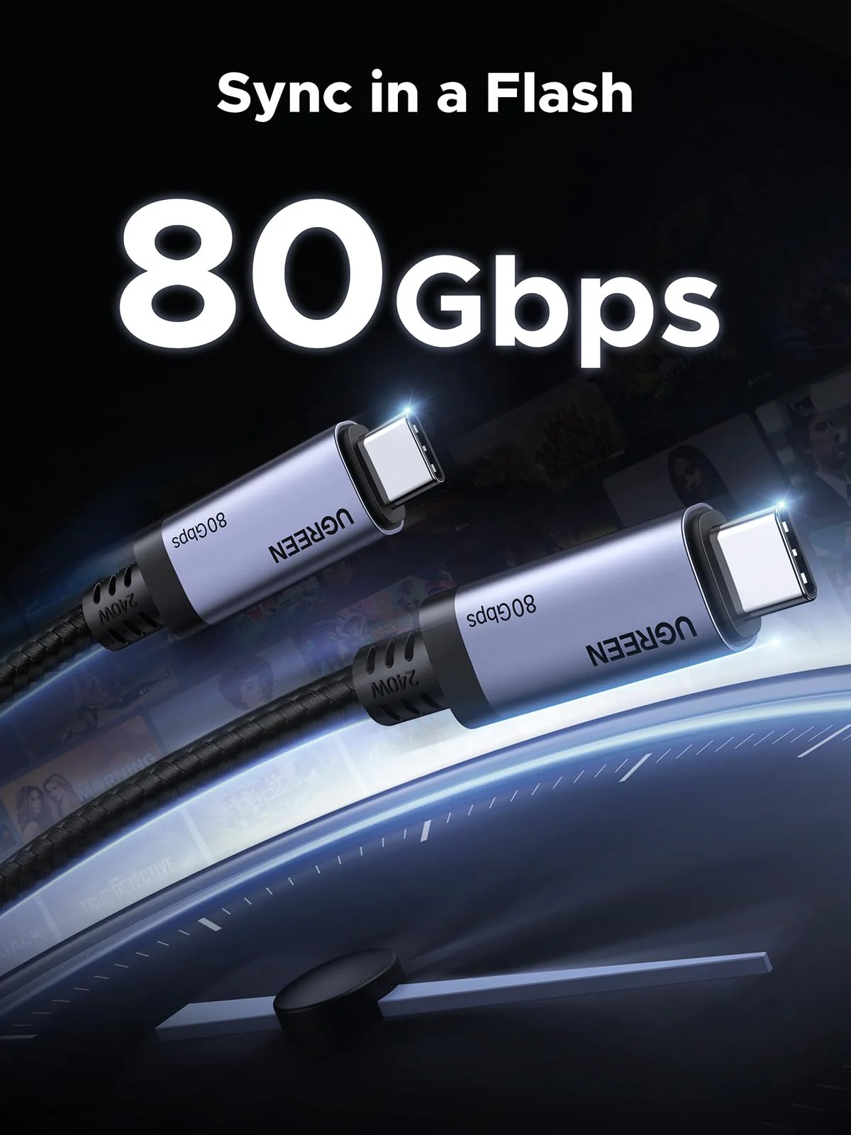UGREEN L706 USB4 Cable 5A Max 1m-65383 - Image 2
