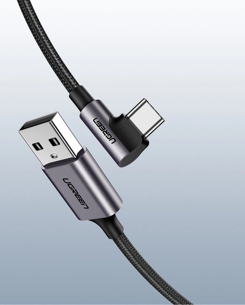 Ugreen US284 Right Angle USB-A to USB-C Cable 2m (Space Gray)-50942 - Image 2