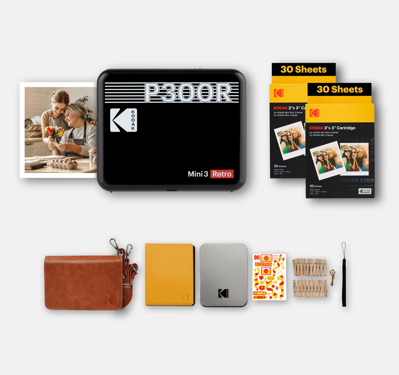P300R KODAK RETRO MINI 3 BLACK ICRG360 (BNDL) GIFT PACK - Image 1