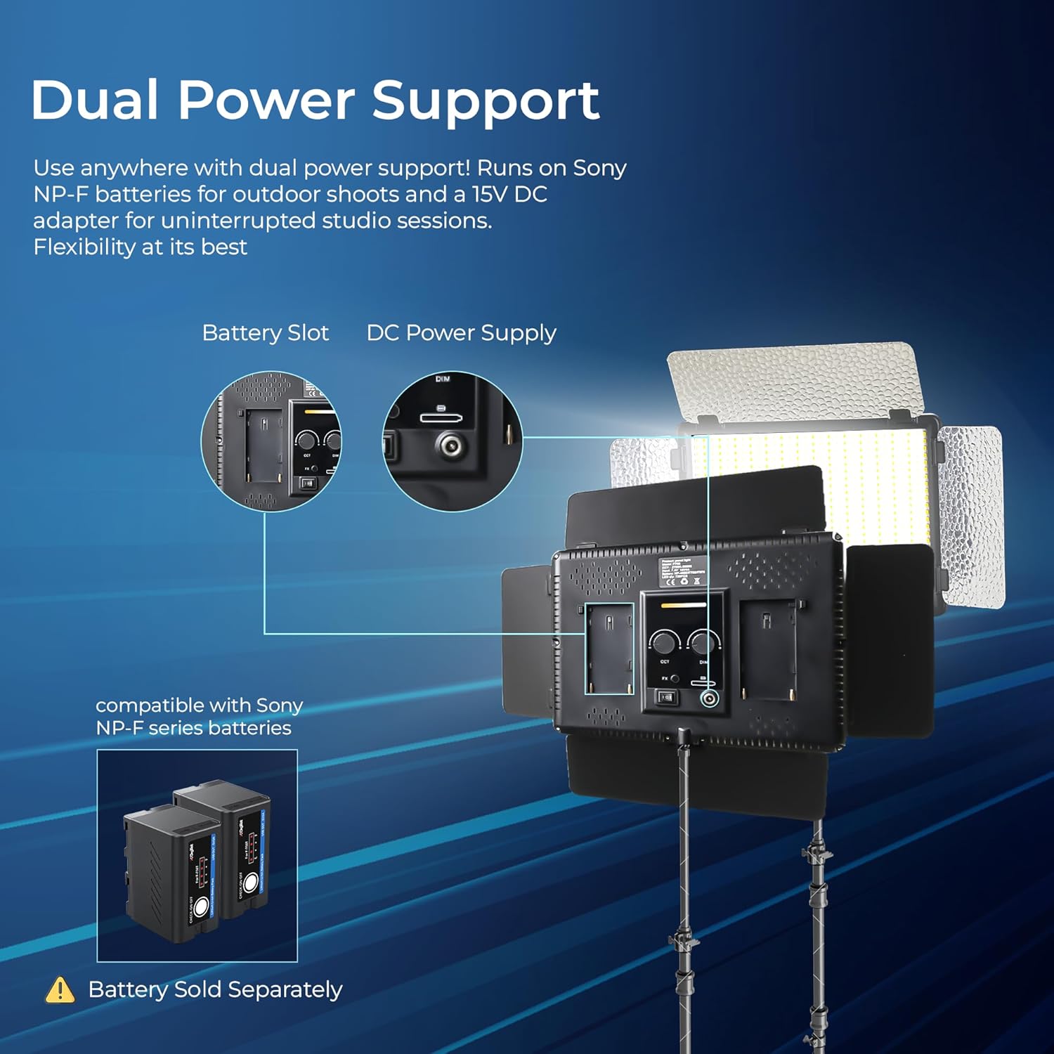 Digitek LED-D1120 55W Portable LED Video Light with Barndoor | The ...