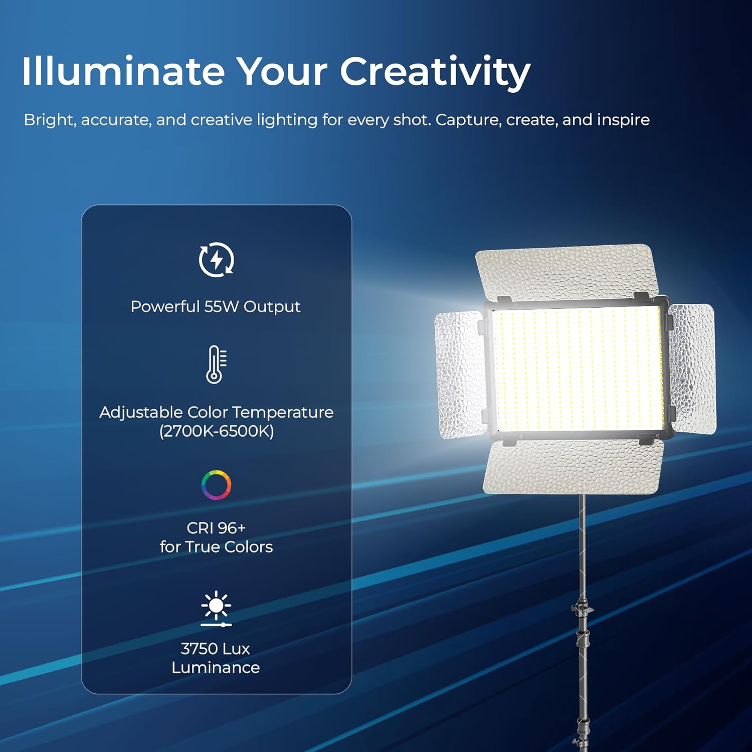 Digitek LED-D1120 55W Portable LED Video Light with Barndoor | The ...