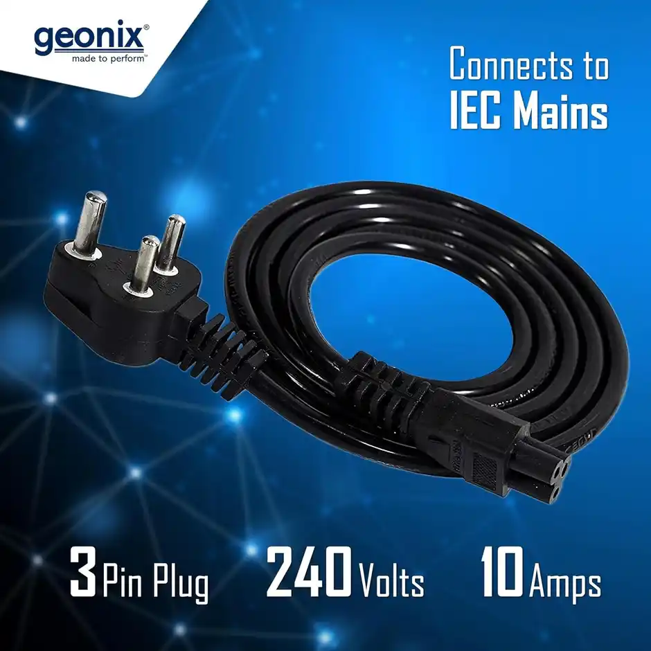 Geonix1.5 Meter Laptop Power Cable (Black) - Image 3