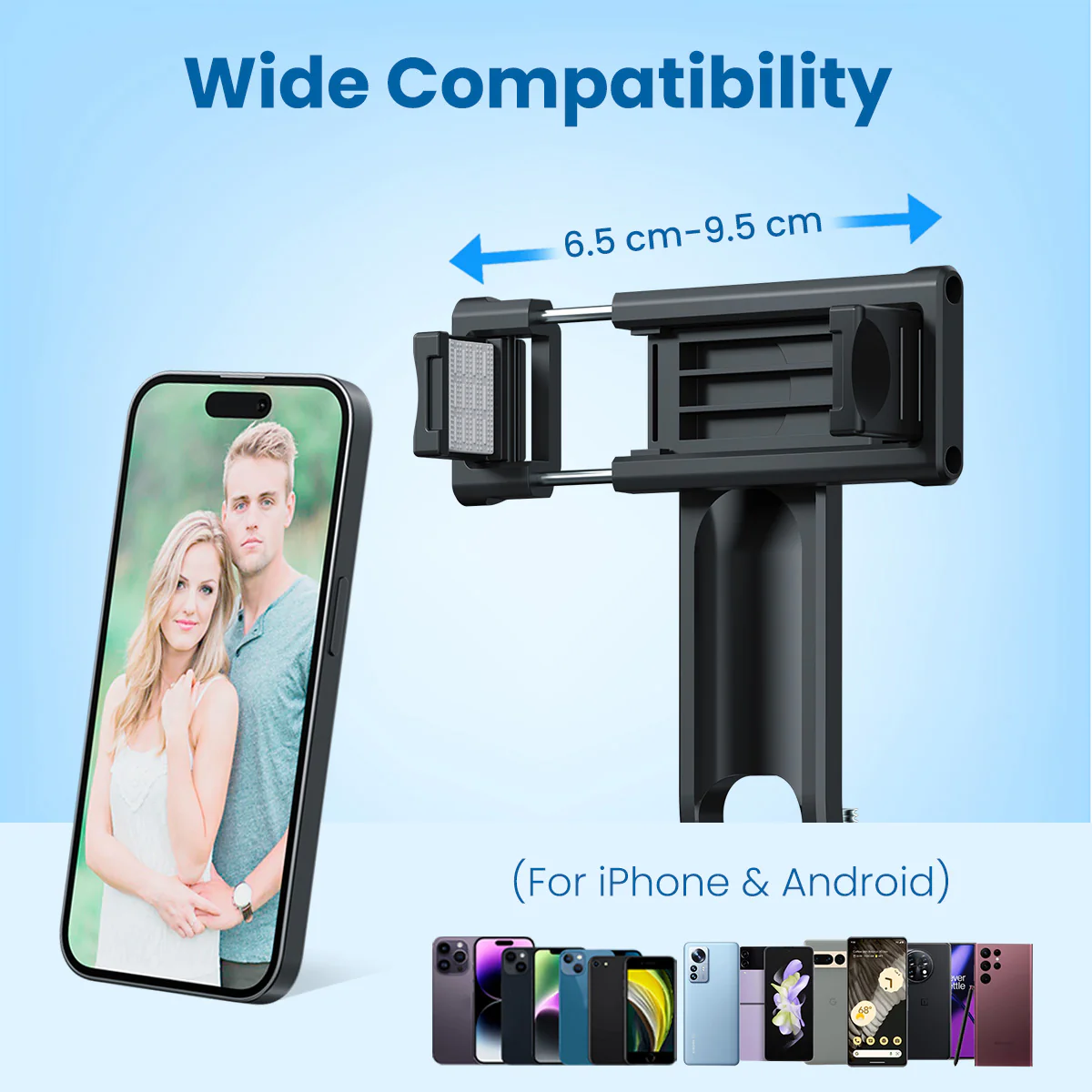 Portronics Lumistick 2 Portable Smart Selfie Stick with Upto 6ft. Tripod Stand, 3 in 1 Multifunctional Design, Detachable Bluetooth Remote Compatible - Image 3