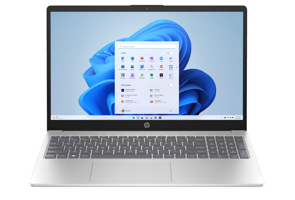 HP 15s Laptop Intel Core 5-120U, 8GB DDR5, 512GB SSD, (Win 11, Office 21, Silver, 15.6-inch FHD, Intel UHD Graphics, HD Camera, Backlit KB, 1.69kg) - Image 1
