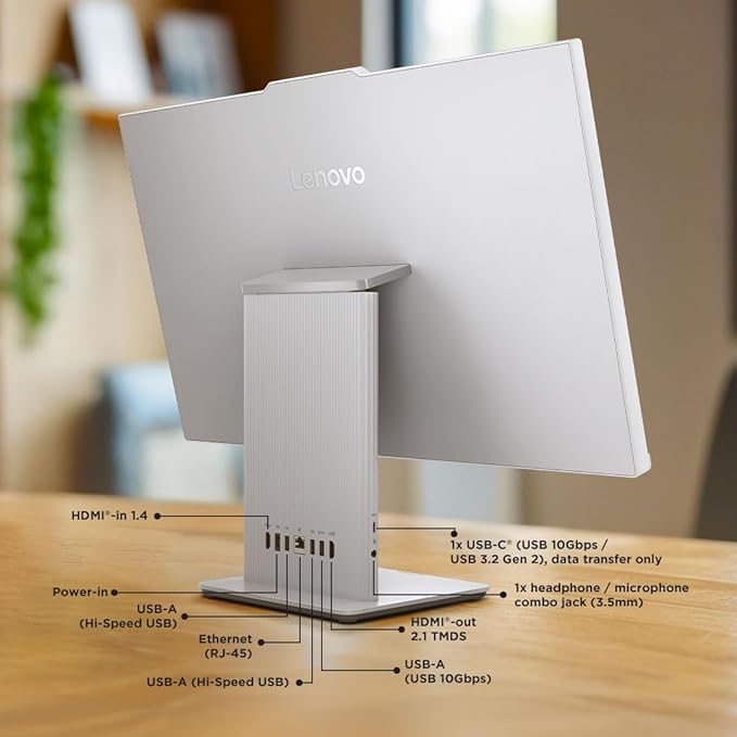 Lenovo AIO Ryzen 5 All-in-One Desktop (8GB RAM/512GB SSD/Win11 /Wireless Keyboard & Mouse) Colour	Cloud Grey - Image 3