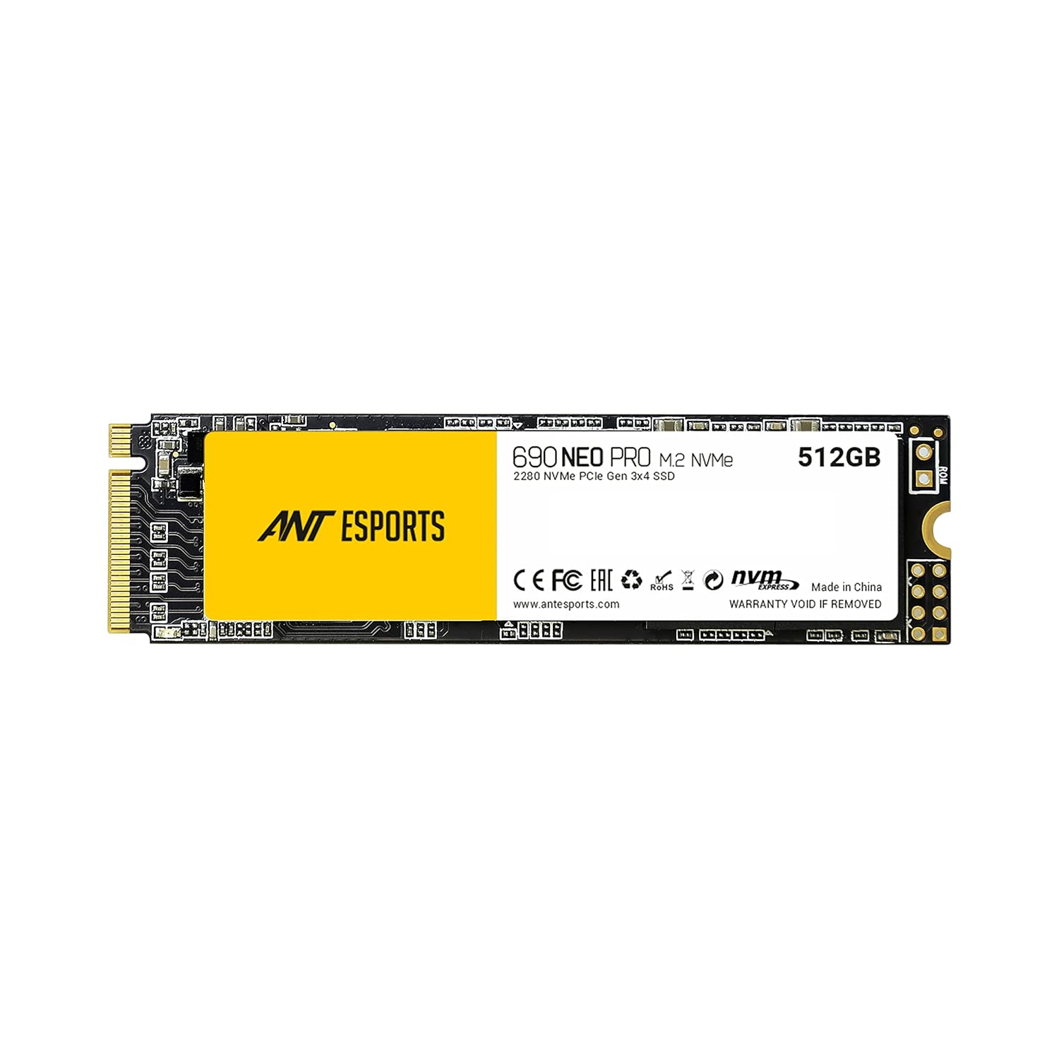 Ant Esports 690 Neo Pro M.2 NVME 512GB Internal Solid State Drive/SSD with NVME PCIe Gen3x4 Drive Write - 3100/2100 MB/s Compatible with PC and Laptop - Image 1