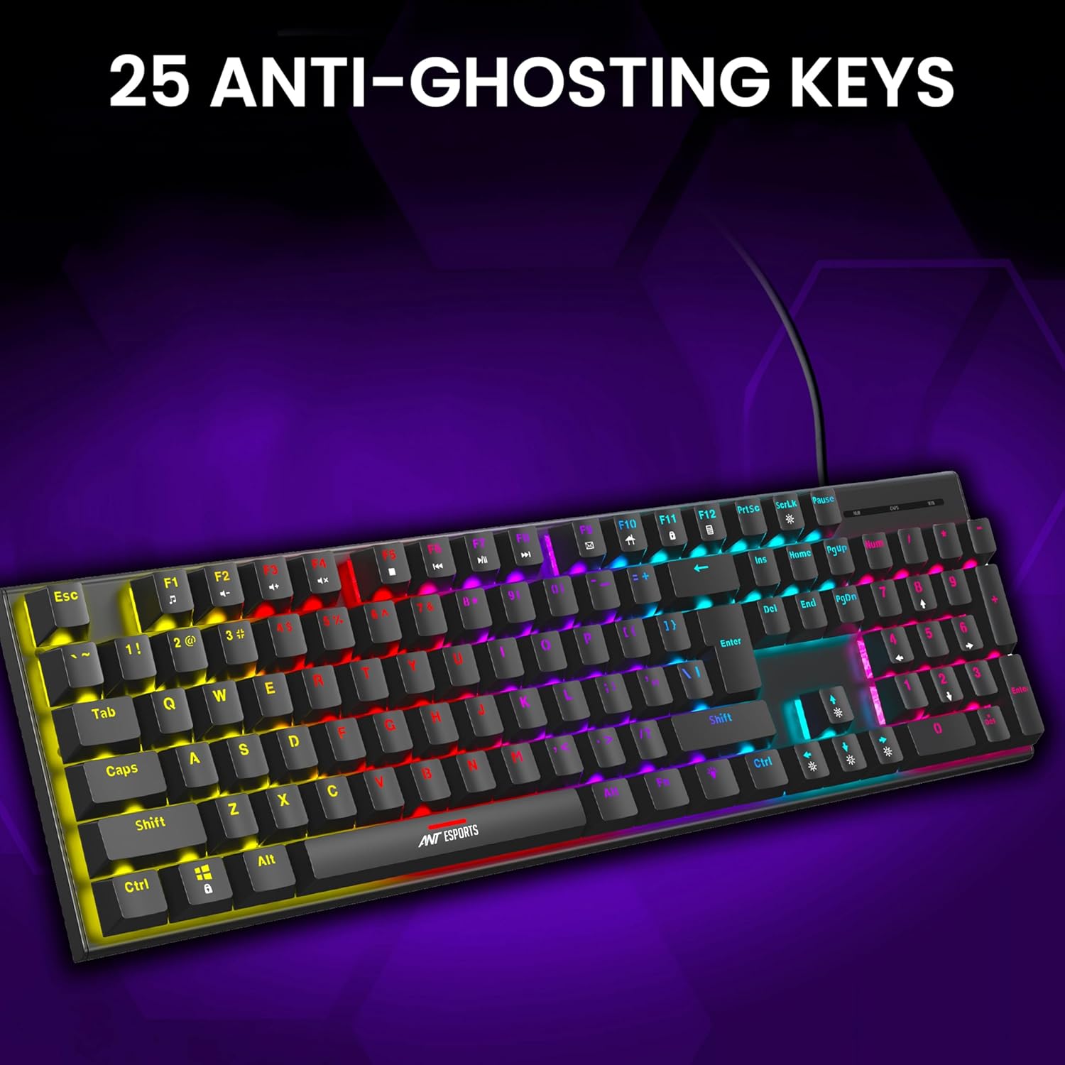 Ant Esports Thunder 30 Wired Mechanical Gaming Keyboard  Keys, 3600 DPI 7 Colour Mode Wired Gaming Mouse - Image 4