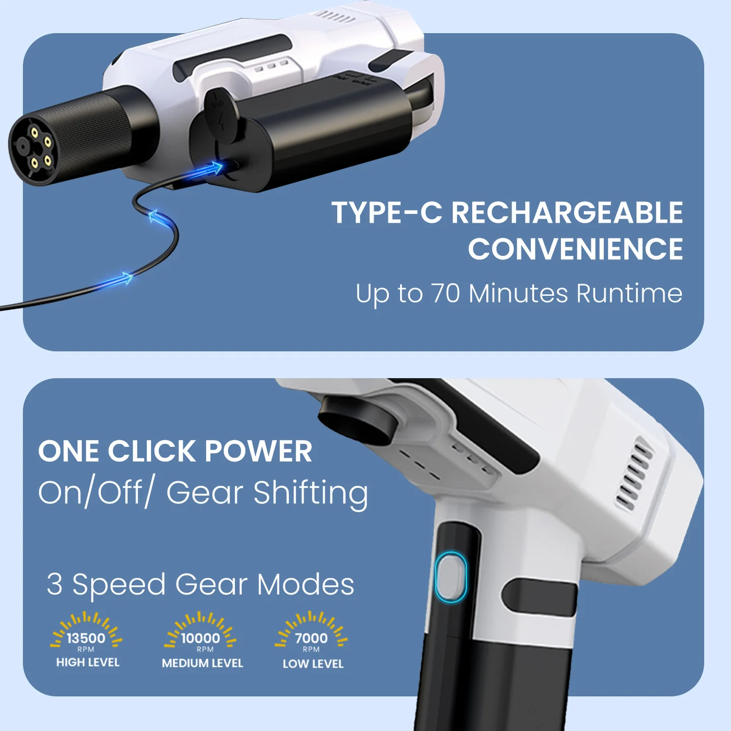 Portronics Torque X Cordless Pressure Washer Gun with 5-in-1 Rotating Nozzle High Speed Motor, Dual 4000mAh Batteries  Portable Car & Bike Washer - Image 2