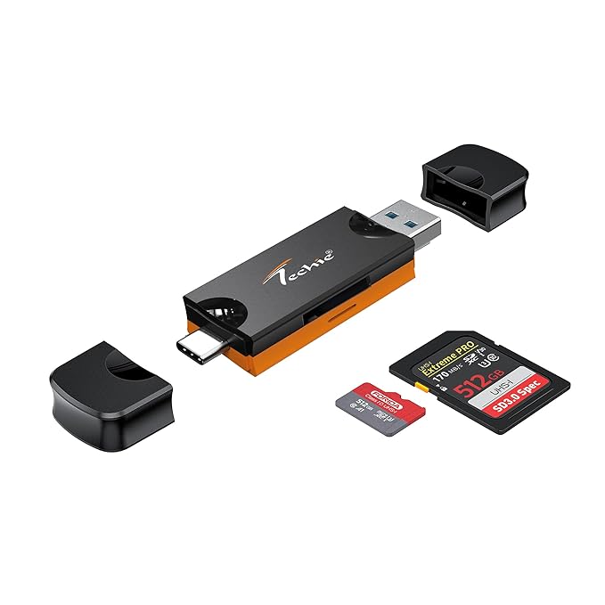 Techie 2 in 1 USB A and USB C Card Reader with SD and Micro SD Slots, Fast Data Transfer, Plug and Play for Laptop, MacBook, iPad Pro, Tablet, Camera Techie 2 in 1 USB A and USB C Card Reader with SD and Micro SD Slots, Fast Data Transfer, Plug and Play for Laptop, MacBook, iPad Pro, Tablet, Camera - Image 1