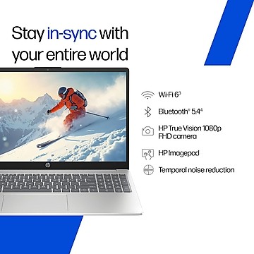 HP 15, 13th Gen Intel Core i3-1315U (8GB DDR4, 512GB SSD)Win11, M365* Office24, Silver, 1.59kg,UHD Graphics Laptop - Image 2