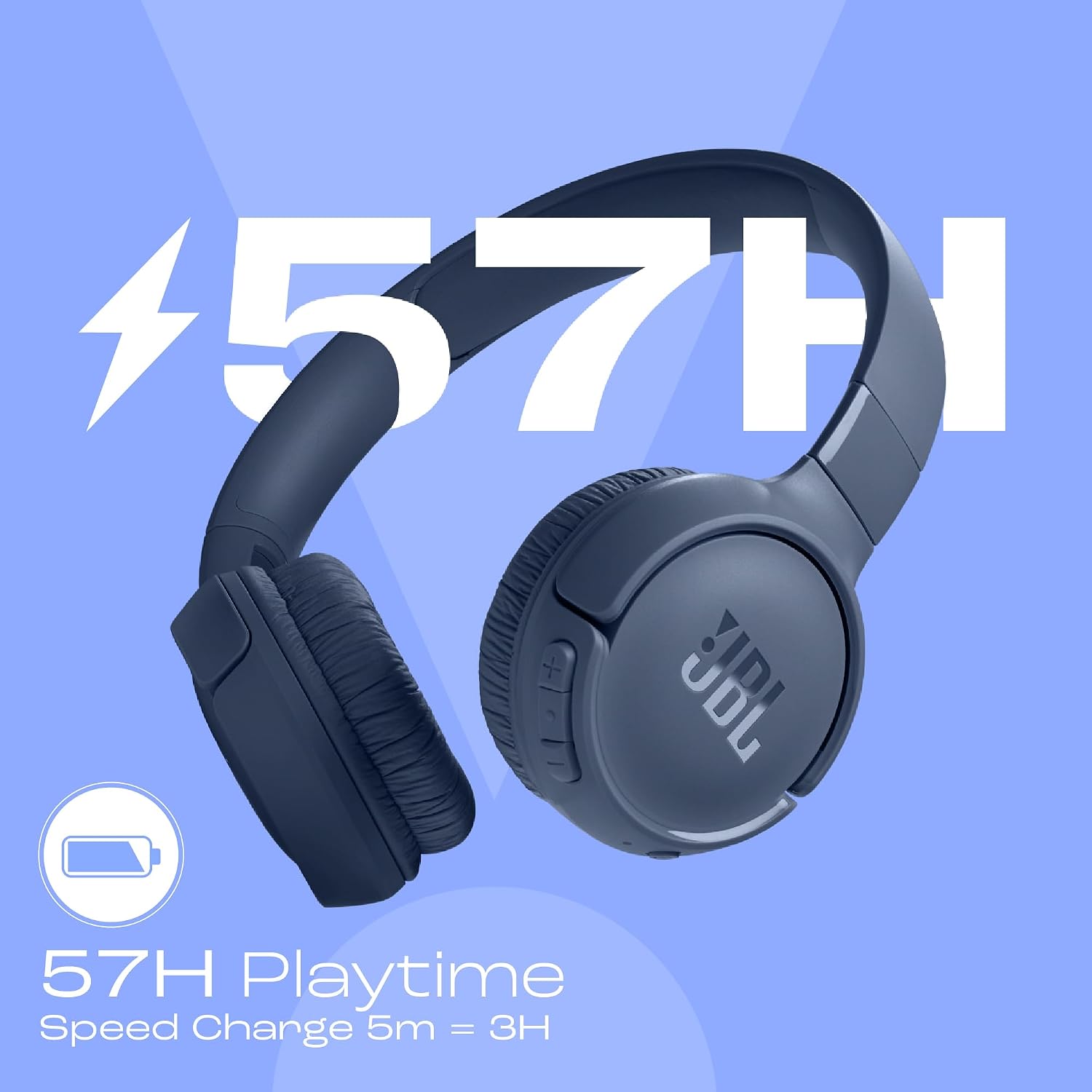 JBL Tune 520BT Wireless On Ear Headphones with Mic, Upto 57H Battery, Speed Charge : 5 Min Charge Gives Up to 3H of Playback, Multipoint JBL Tune 520BT Wireless On Ear Headphones with Mic, Upto 57H Battery, Speed Charge : 5 Min Charge Gives Up to 3H of Playback, Multipoint - Image 3