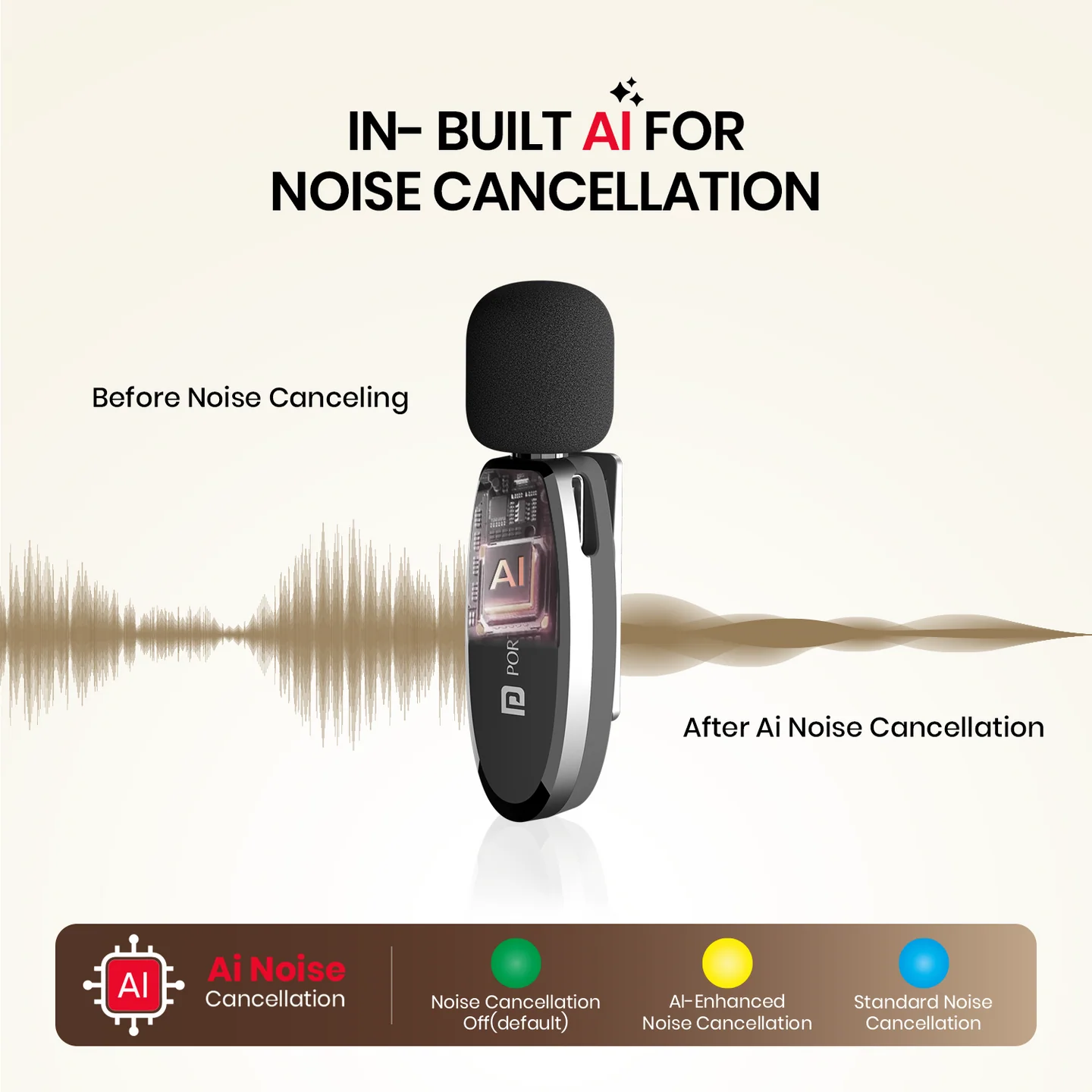 Portronics Dash 7 Ai Omnidirectional Type C Wireless Microphone, Ai Enabled Noise Lapel Wireless Mic for Video Recording, Supports Type C (Black) Portronics Dash 7 Ai Omnidirectional Type C Wireless Microphone, Ai Enabled Noise Lapel Wireless Mic for Video Recording, Supports Type C (Black) - Image 3
