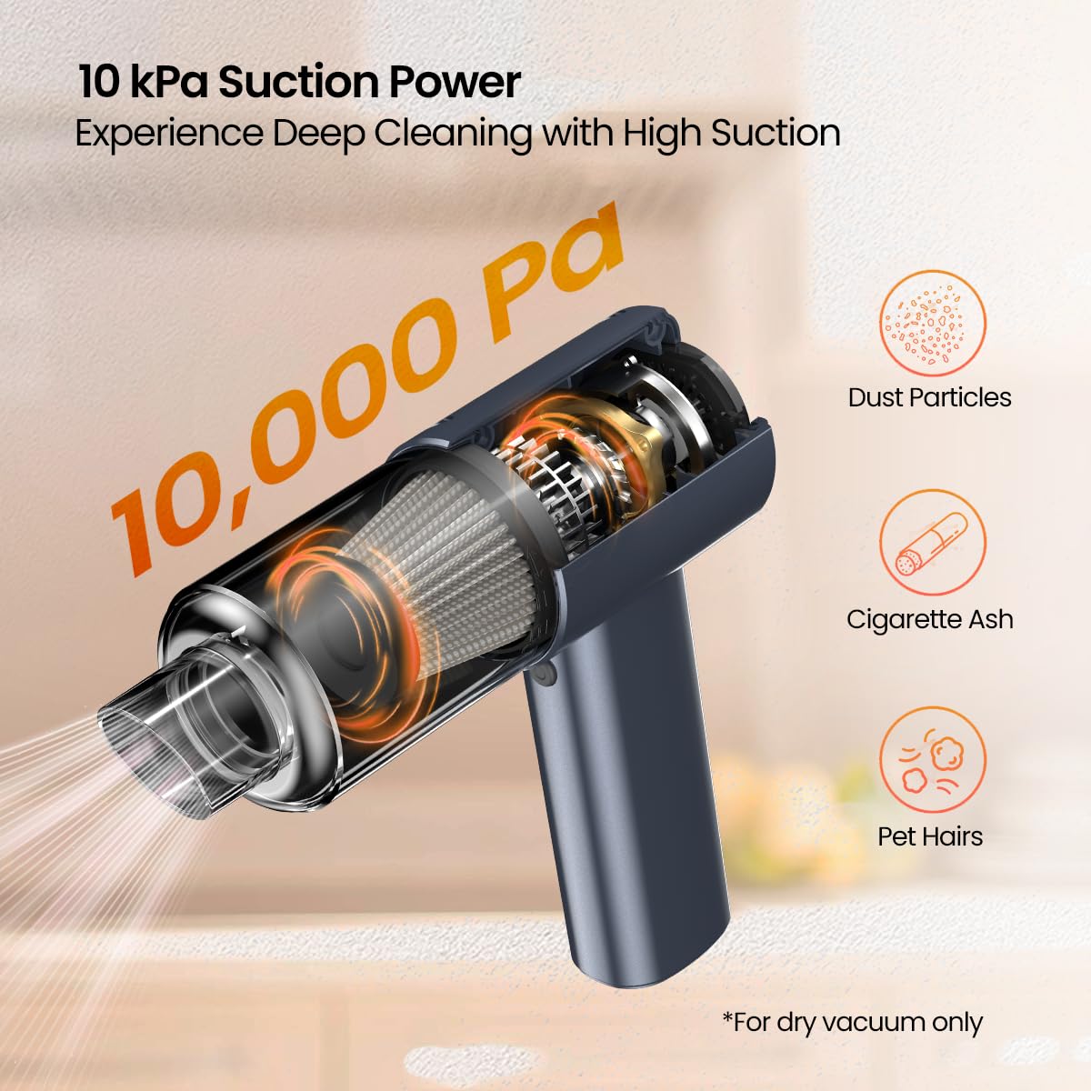 Portronics Mopcop Pro 2-in-1 Vacuum Cleaner & Air Blower DC Motor, Low Noise, for Car, Home, Appliances Cleaning - Image 5