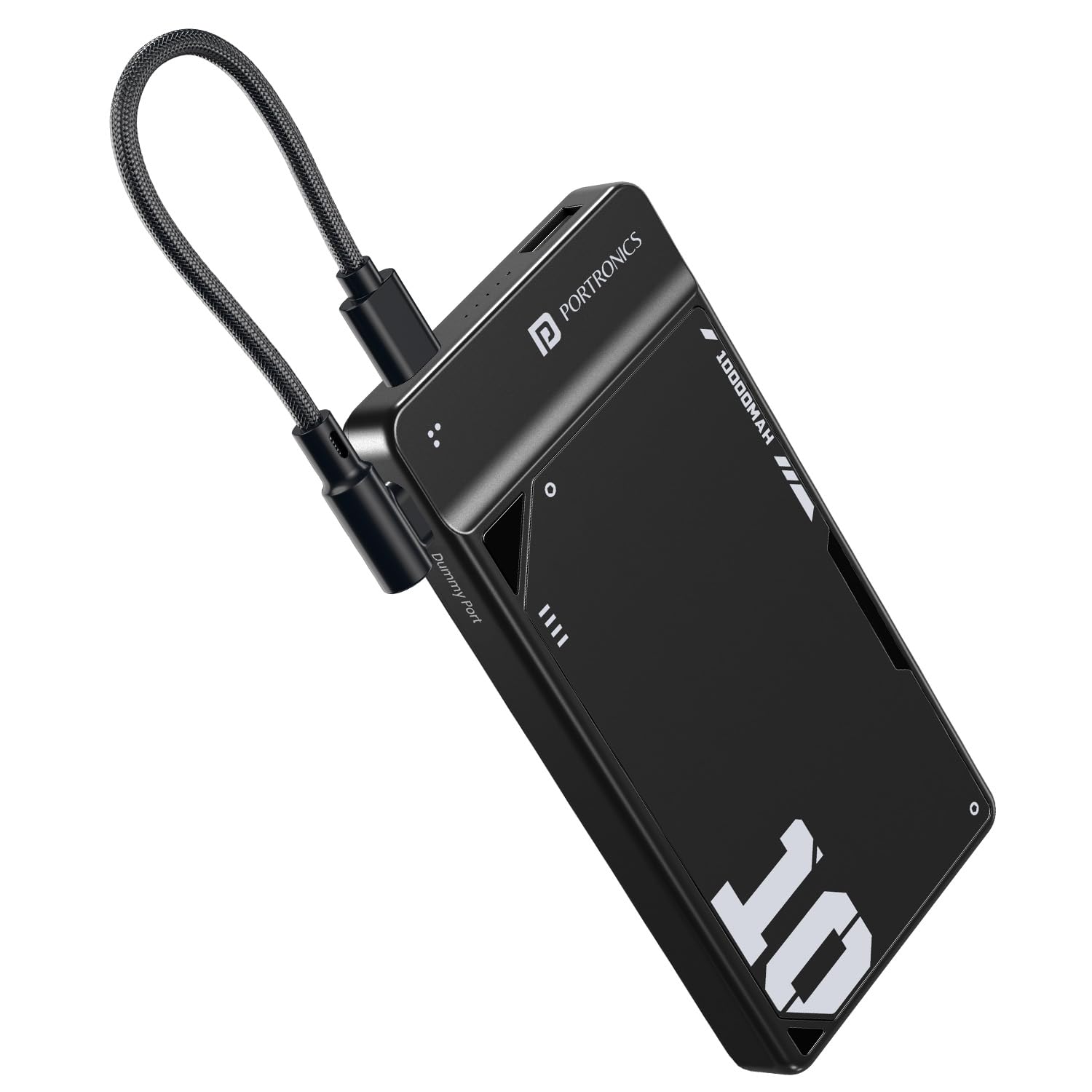 Portronics Luxcell Uno 10K 10000 mAh Fast Charging Power Bank with Detachable Type C Cable, Ultra Slim Power Bank Type C (Black) Portronics Luxcell Uno 10K 10000 mAh Fast Charging Power Bank with Detachable Type C Cable, Ultra Slim Power Bank Type C (Black) - Image 1