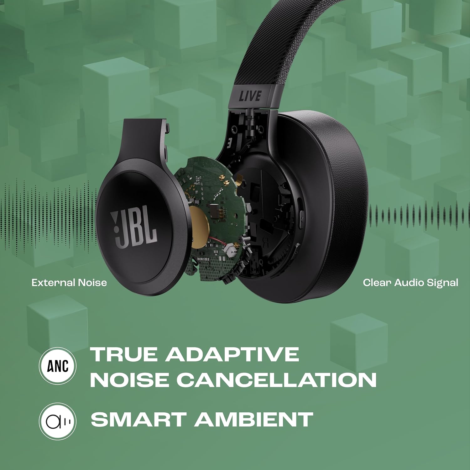 JBL Live 770NC Wireless Over Ear Headphones with True Adaptive Noise Cancelling Multipoint Connect, PersoniFi 2.0, Black - Image 3