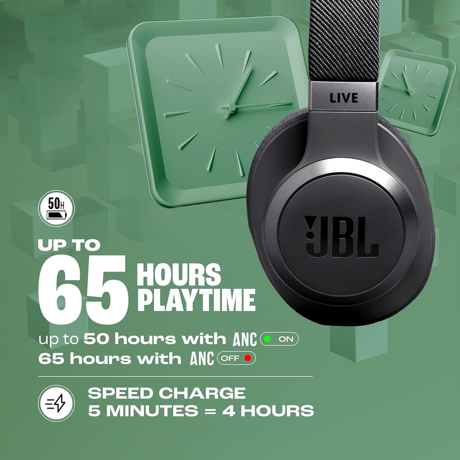 JBL Live 770NC Wireless Over Ear Headphones with True Adaptive Noise Cancelling Multipoint Connect, PersoniFi 2.0, Black - Image 4