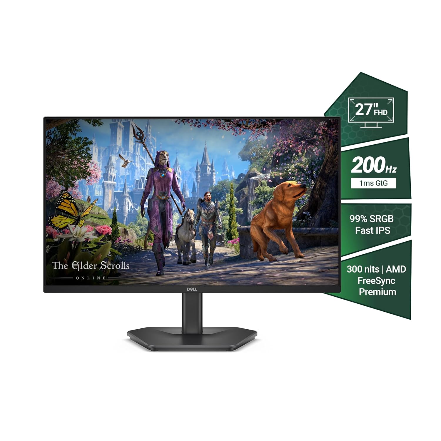 Dell SE2725HG 27" FHD IPS Gaming Monitor, 200Hz  AMD FreeSync Premium, HDR 10, 300nits HDMI 2.1 TDMS(supports HDMI VRR),DP 1.4 - Image 1