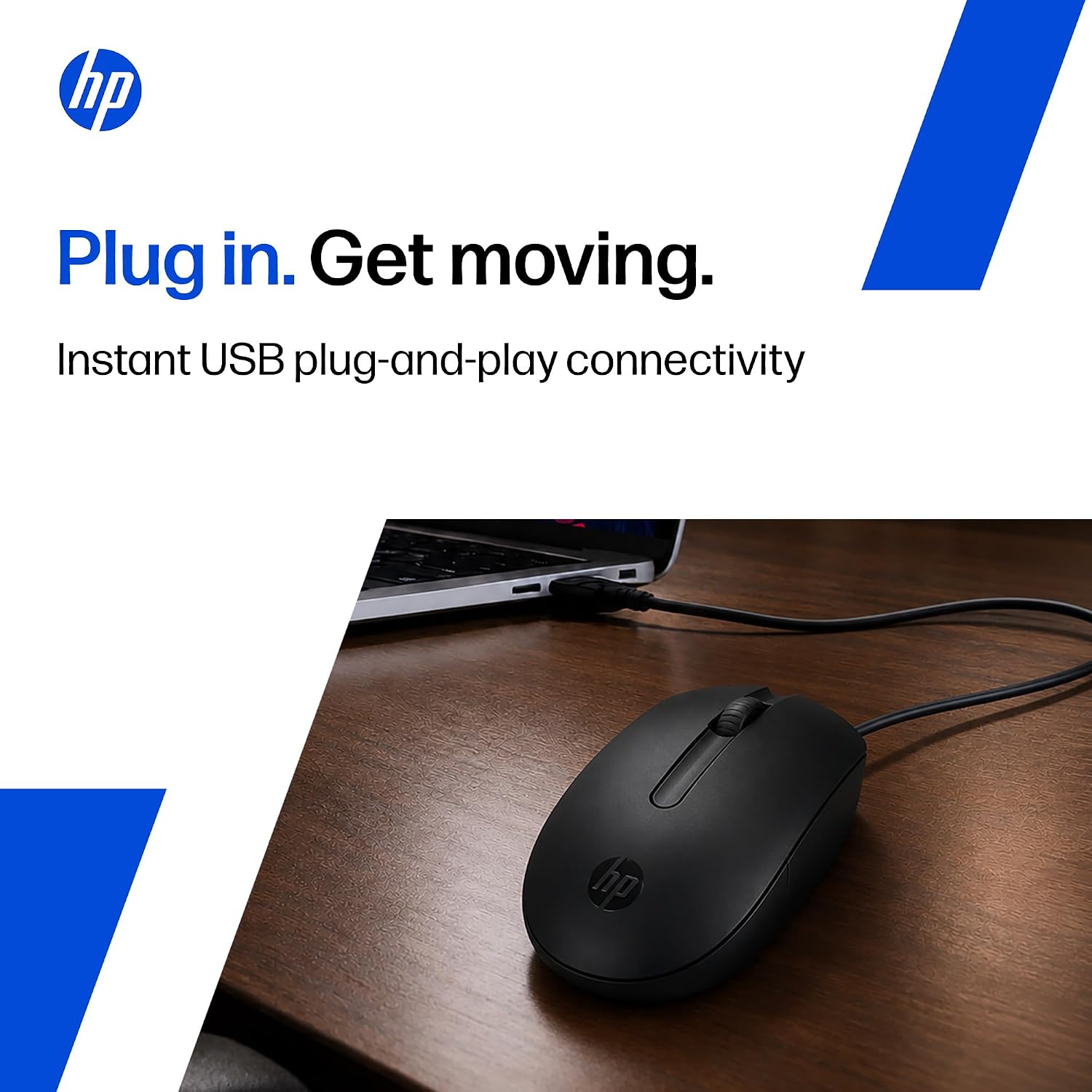 HP M10 Wired USB Mouse with 3 Buttons High Definition 1000DPI Optical Tracking and Ambidextrous Design - Image 3