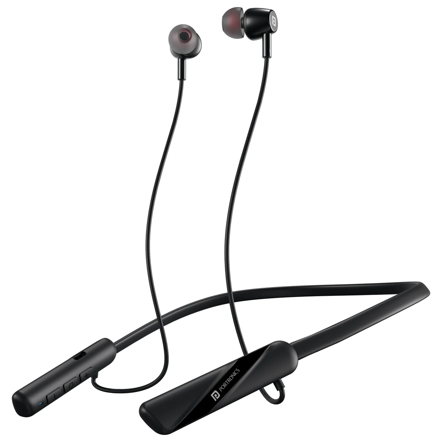 Portronics Harmonics Z10 in Ear Bluetooth Headphone with Mic, 35Hour Playtime,10mm Driver Type C Fast Charging(Black) Portronics Harmonics Z10 in Ear Bluetooth Headphone with Mic, 35Hour Playtime,10mm Driver Type C Fast Charging(Black) - Image 1