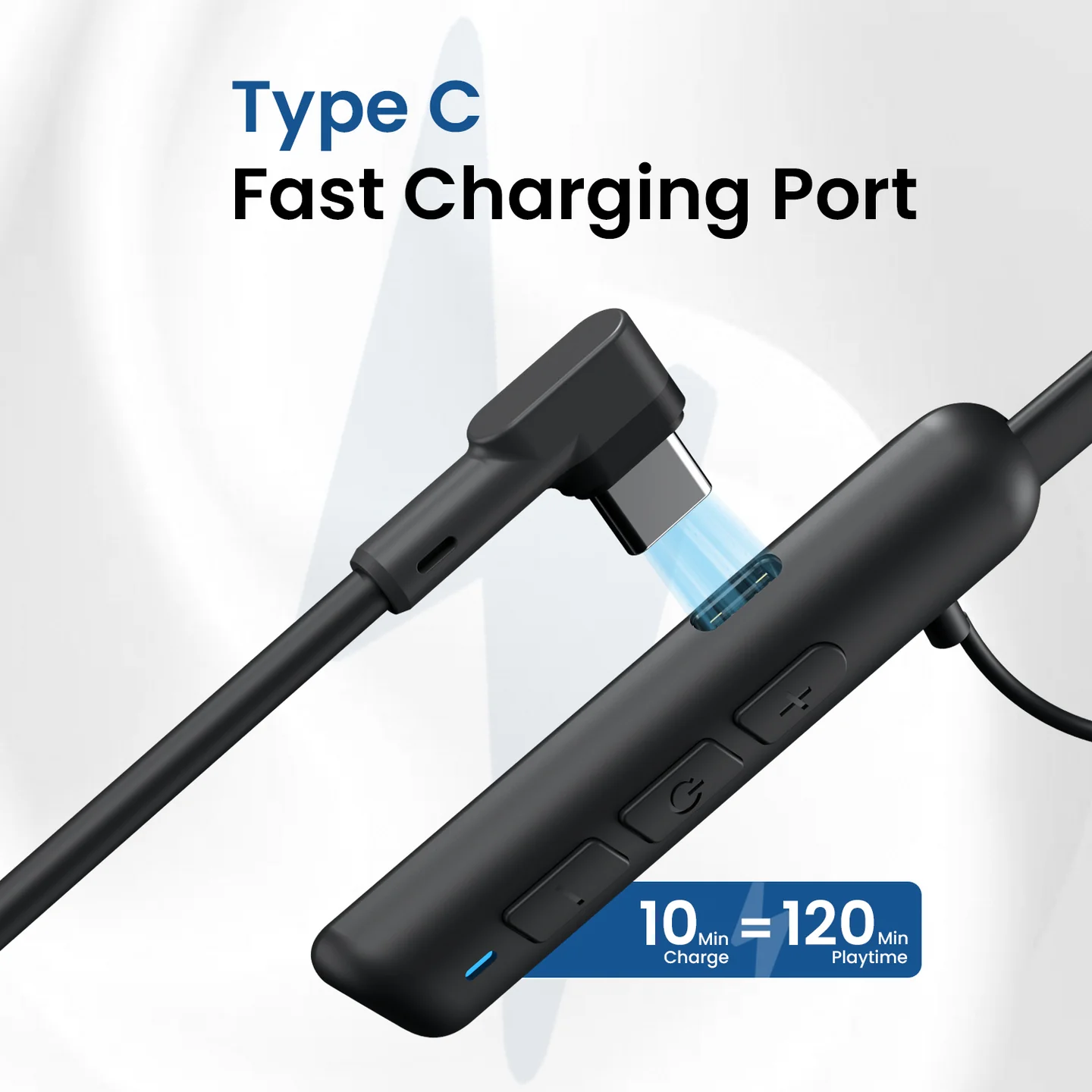Portronics Harmonics Z10 in Ear Bluetooth Headphone with Mic, 35Hour Playtime,10mm Driver Type C Fast Charging(Black) Portronics Harmonics Z10 in Ear Bluetooth Headphone with Mic, 35Hour Playtime,10mm Driver Type C Fast Charging(Black) - Image 5