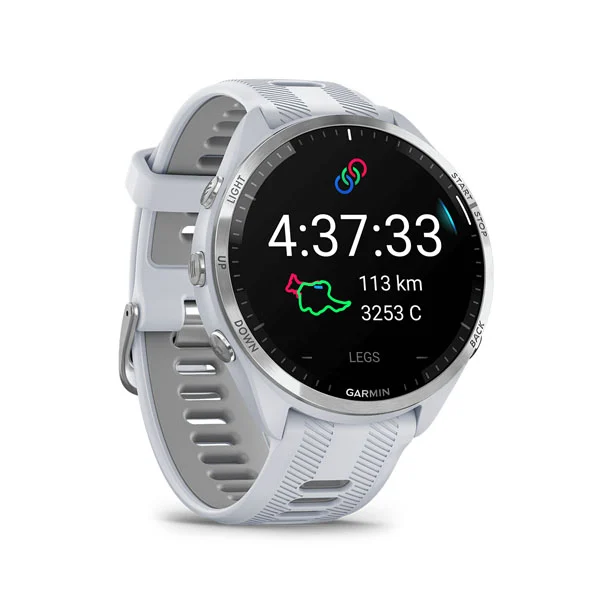 Forerunner 965-Whitestone/Powder Gray Silicone Band - Image 3