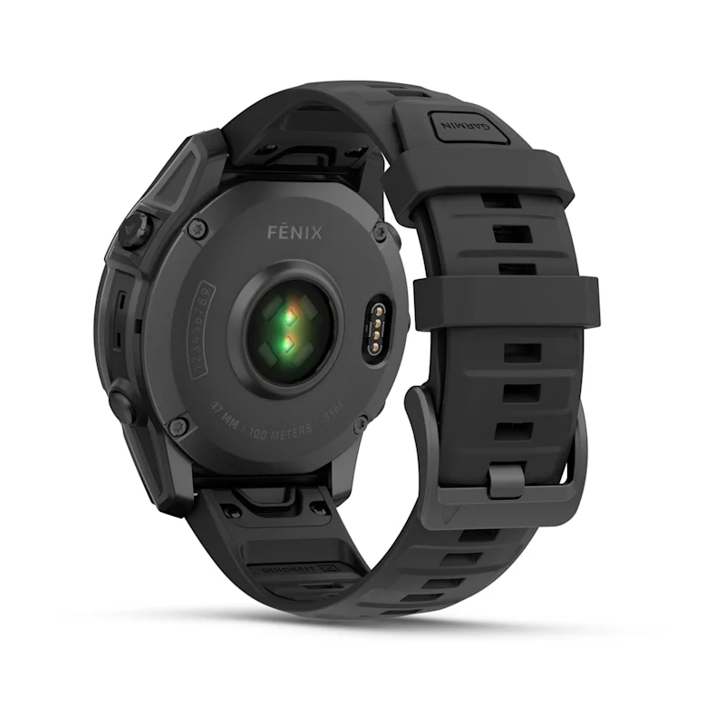 Garmin Fenix E 47Mm-Slate Gray Steel With Black Silicone Band - Image 4