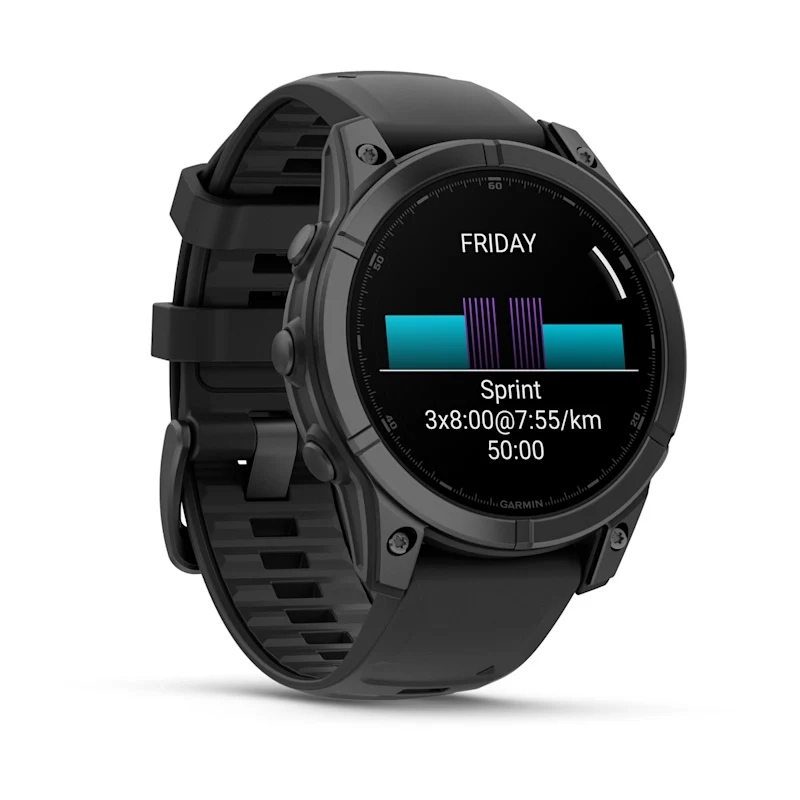 Garmin Fenix E 47Mm-Slate Gray Steel With Black Silicone Band - Image 3