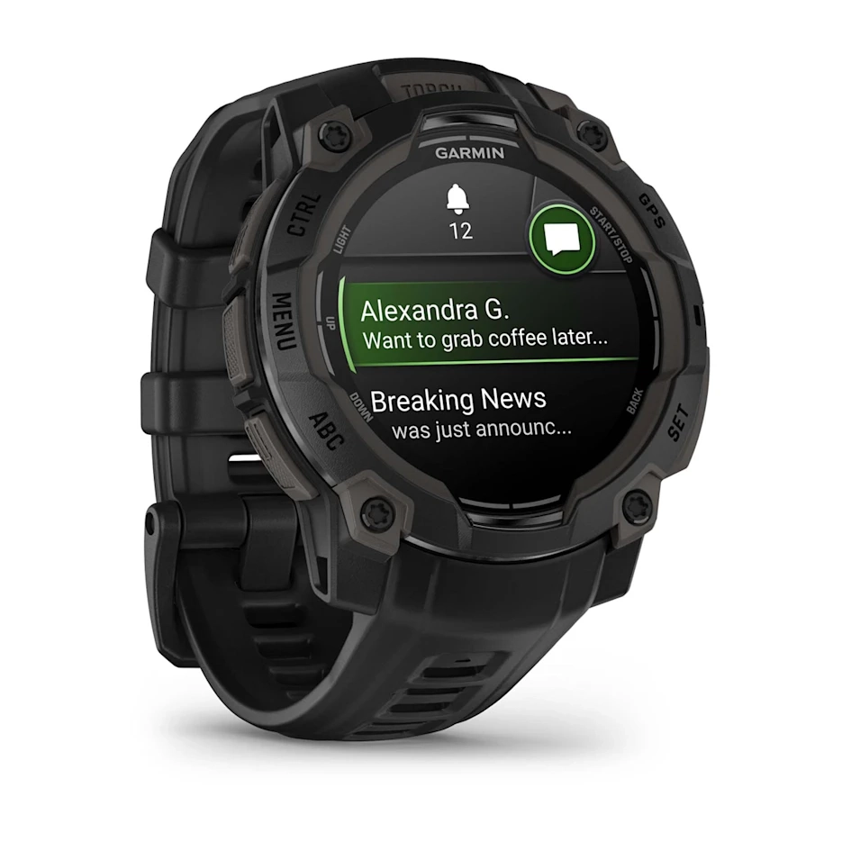 Garmin Instinct 3 45mm-AMOLED-Black Bezel with Black Band - Image 2