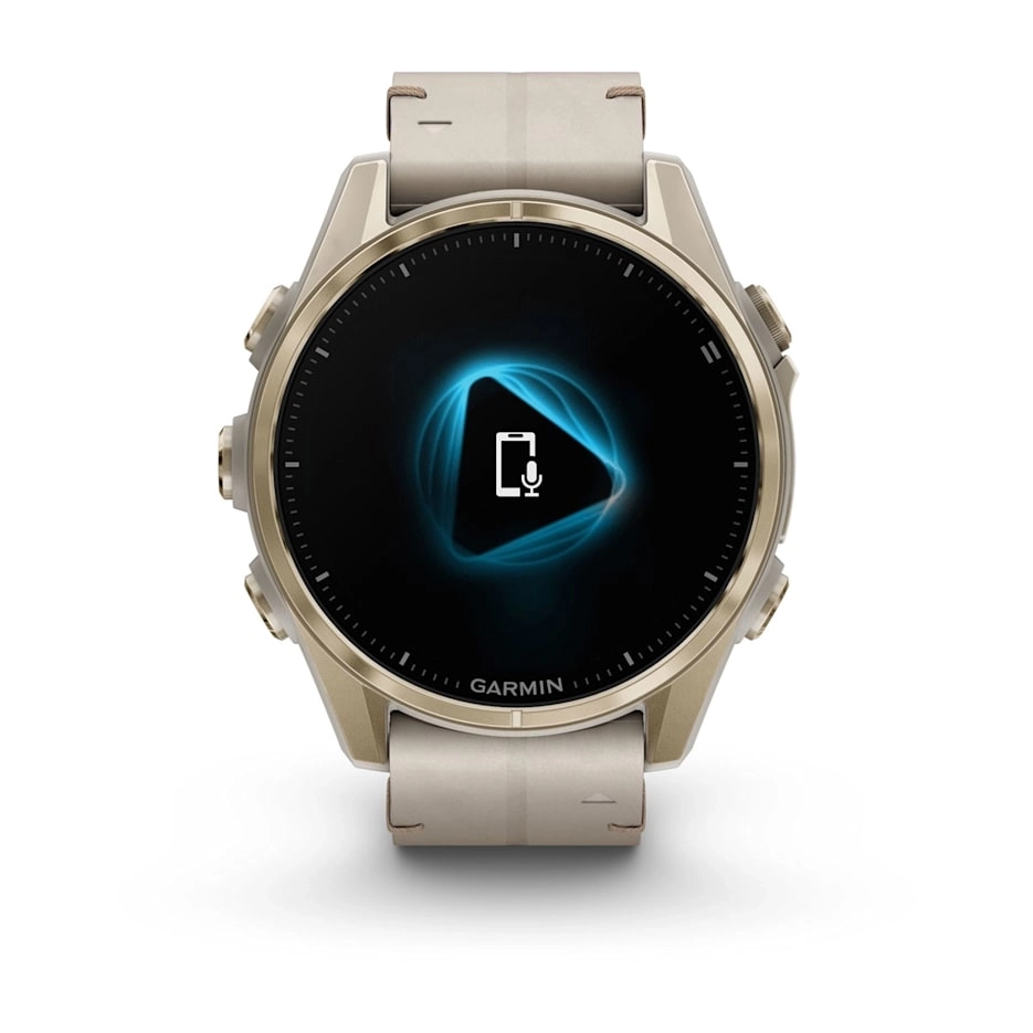 Garmin Fenix 8 43MM-Amoled Sapphire Soft Gold/Fog Gray Leather Band - Image 4
