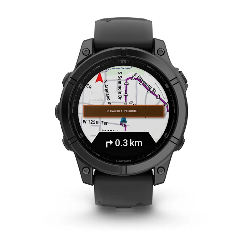 Garmin Fenix E 47Mm-Slate Gray Steel With Black Silicone Band - Image 2