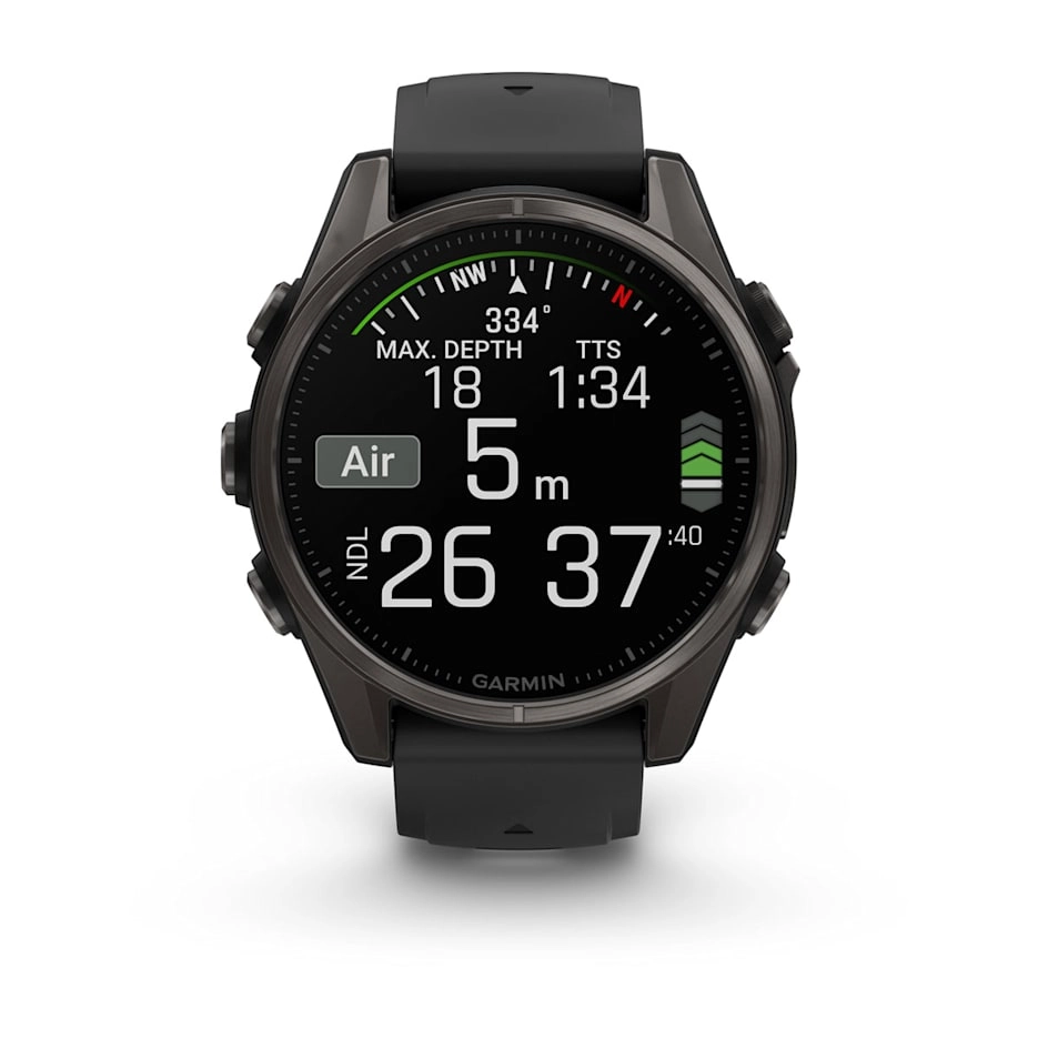 Garmin Fenix 8 43Mm-Amoled Saph Carbon Grey Ti/Black-Blk/Pebblgrybnd - Image 7
