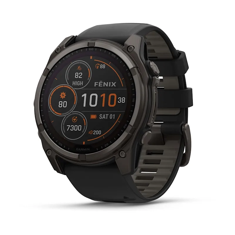 Sapphire Solar-Carbon Gray Dlc Titanium With Black/Pebble Gray Silicone Band