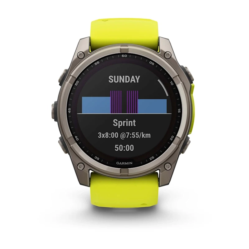 Garmin Fenix 8 47Mm-Solar Sapphire
Titanium With Amp Yellow/Graphite
Silicone Band - Image 4