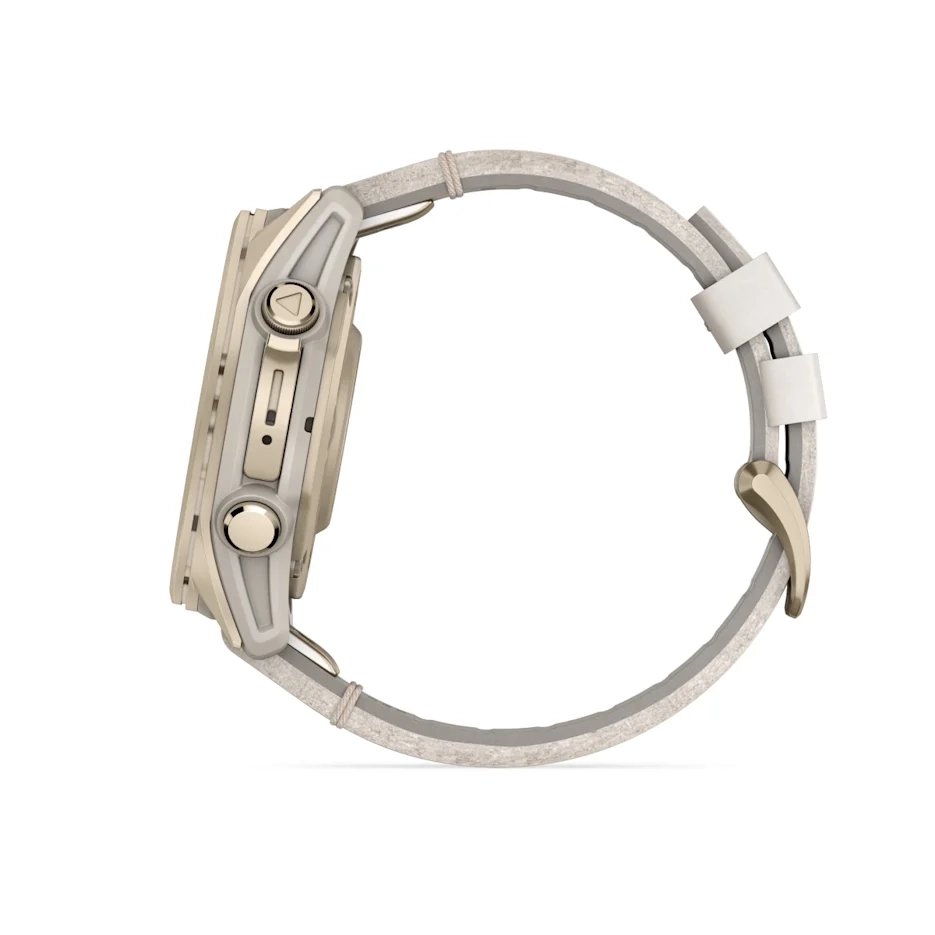 Garmin Fenix 8 43MM-Amoled Sapphire Soft Gold/Fog Gray Leather Band - Image 7