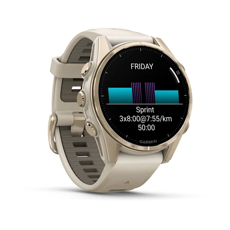 Garmin Fenix 8 43MM-Amoled Saph Soft Gold with Fog grey/dark sandstone silicone band Eu - Image 4